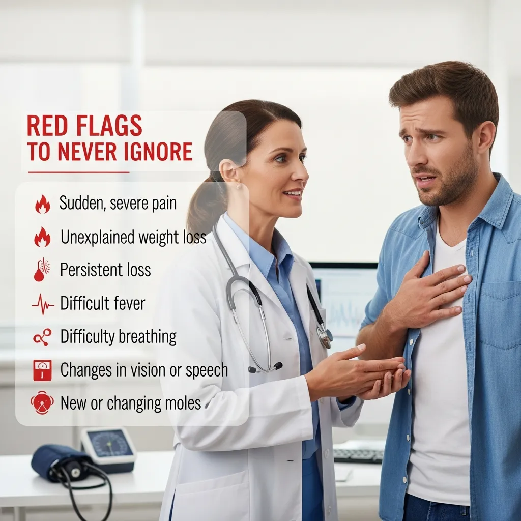 Warning signs for doctor visit illustration