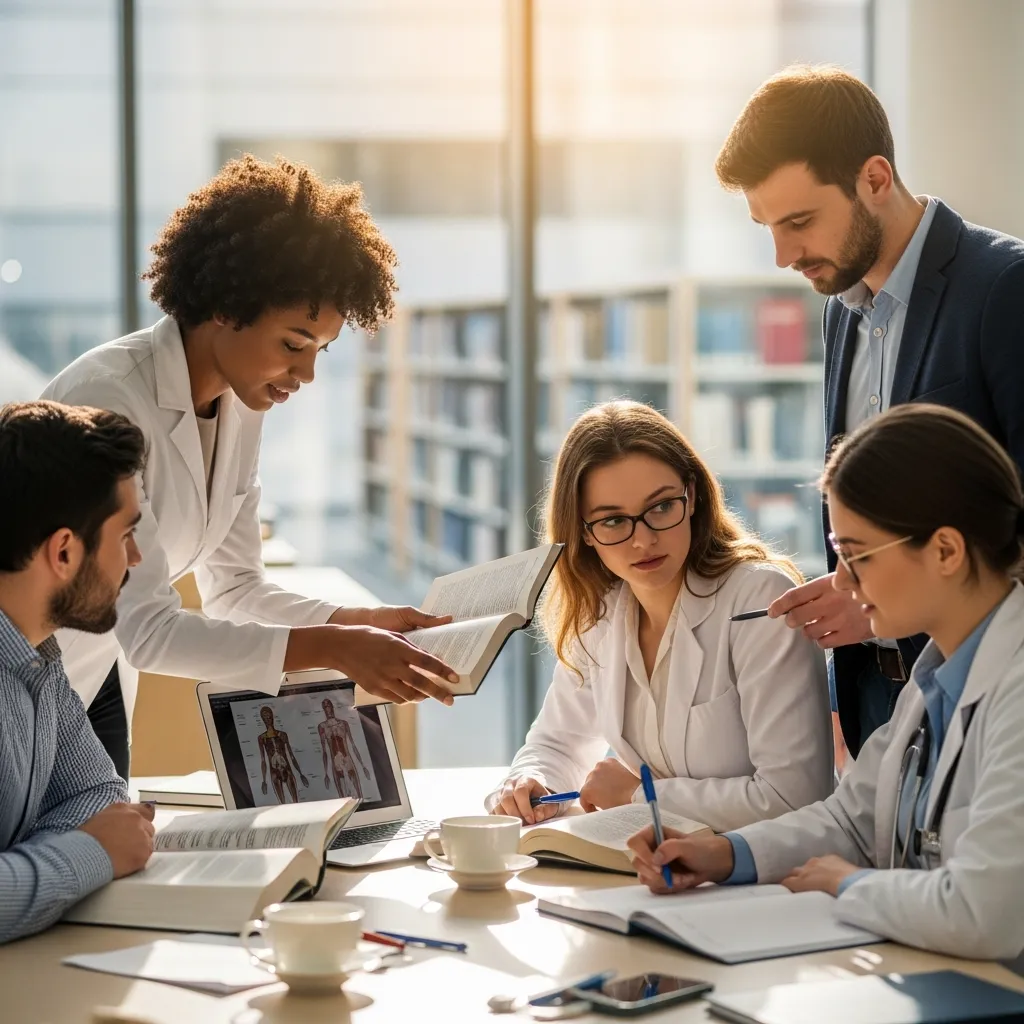 Medical students benefiting from digital learning