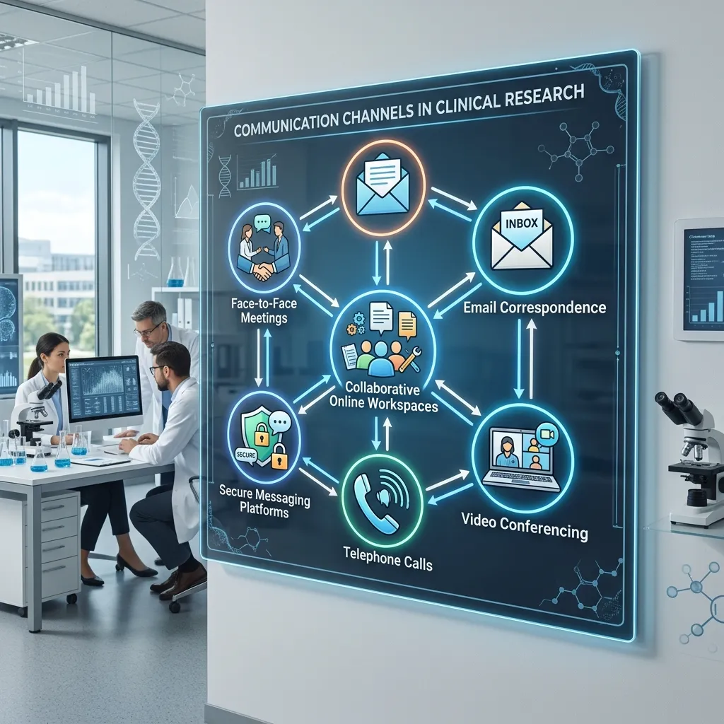 Six communication channels used in clinical research